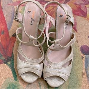 Faryl Robin gold metallic Strappy Heels 👠